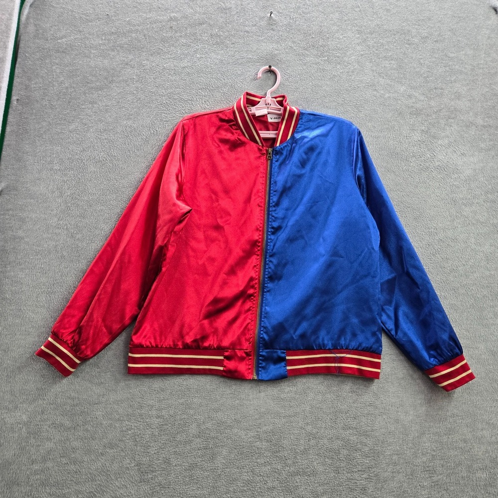 Suicide Squad Women Jacket L Red Blue Graphic Polyester Spandex Varsity Property